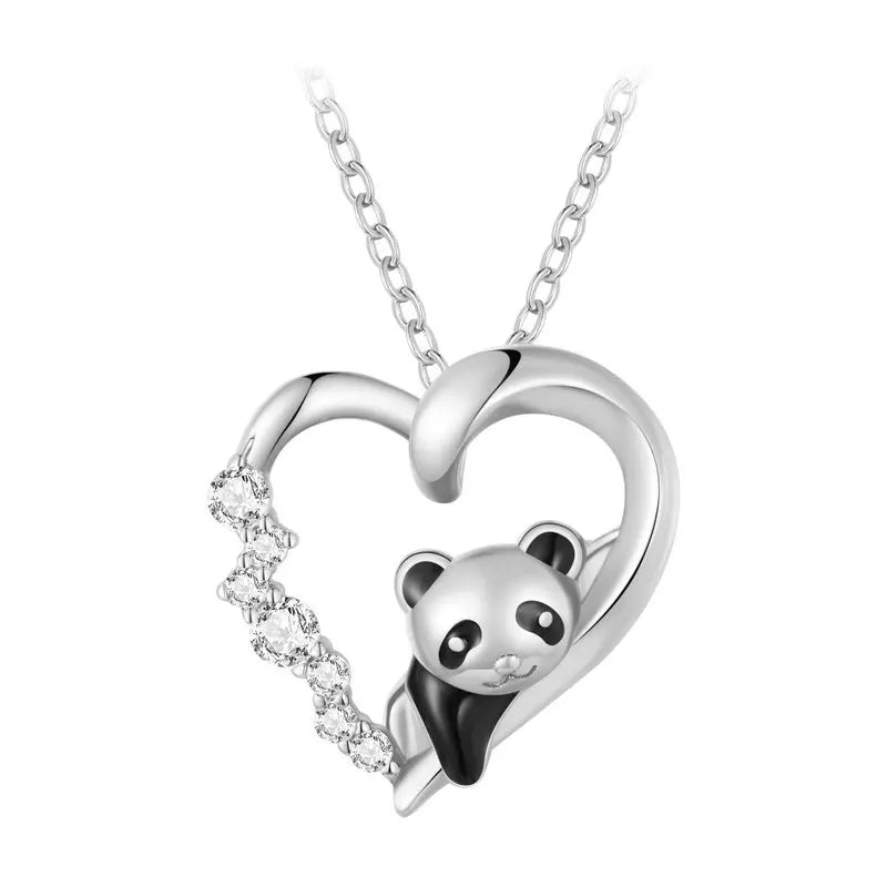 Deva Cute Animal 925 Sterling Silver Crystal Necklaces | Silver Necklaces