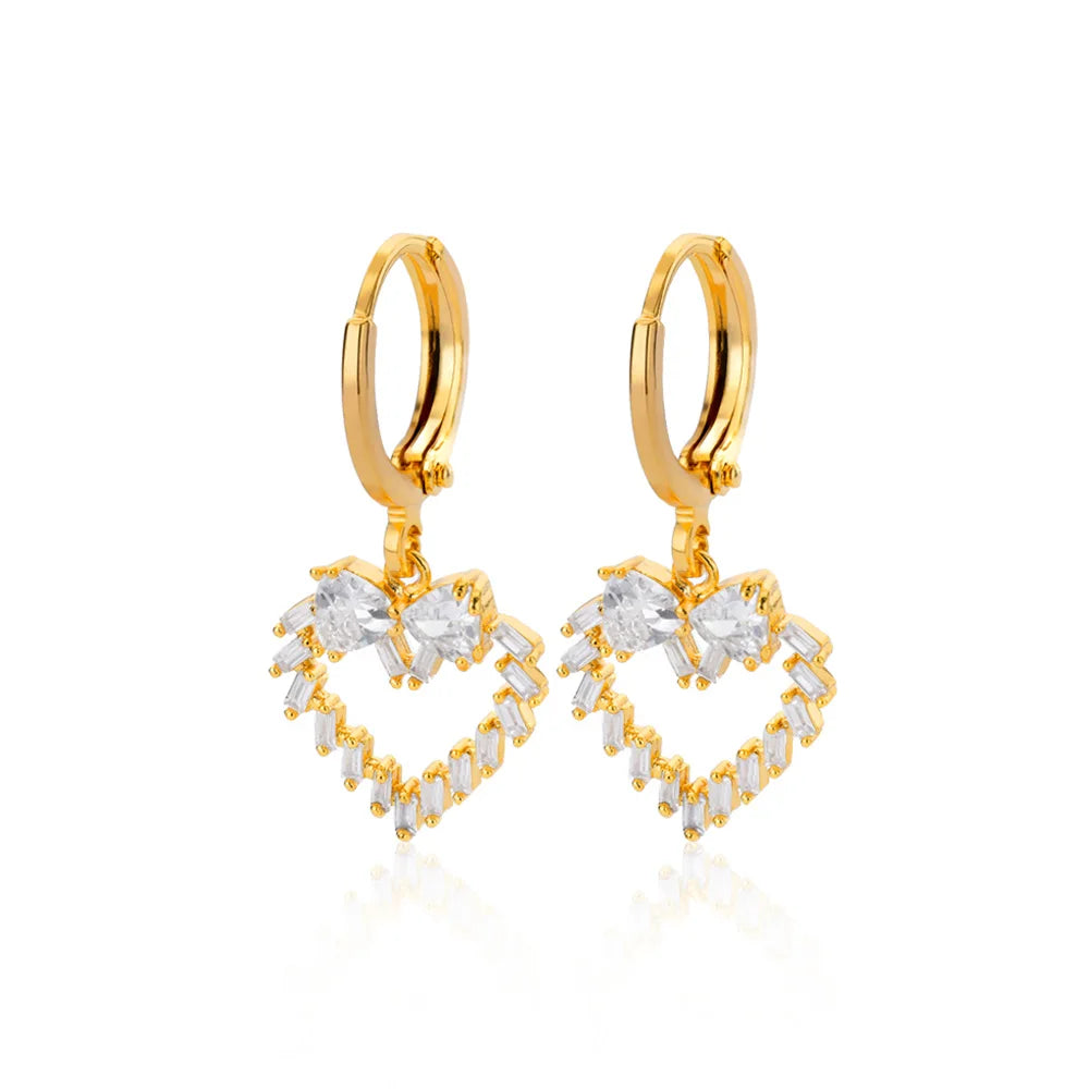 Deva Fashion Heart Stainless Steel Hoop Earring