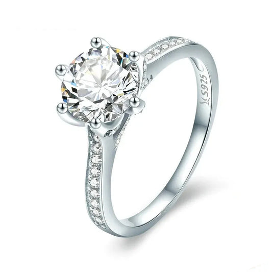 Deva Fine 100% 925 Sterling Silver Prong Setting Rings