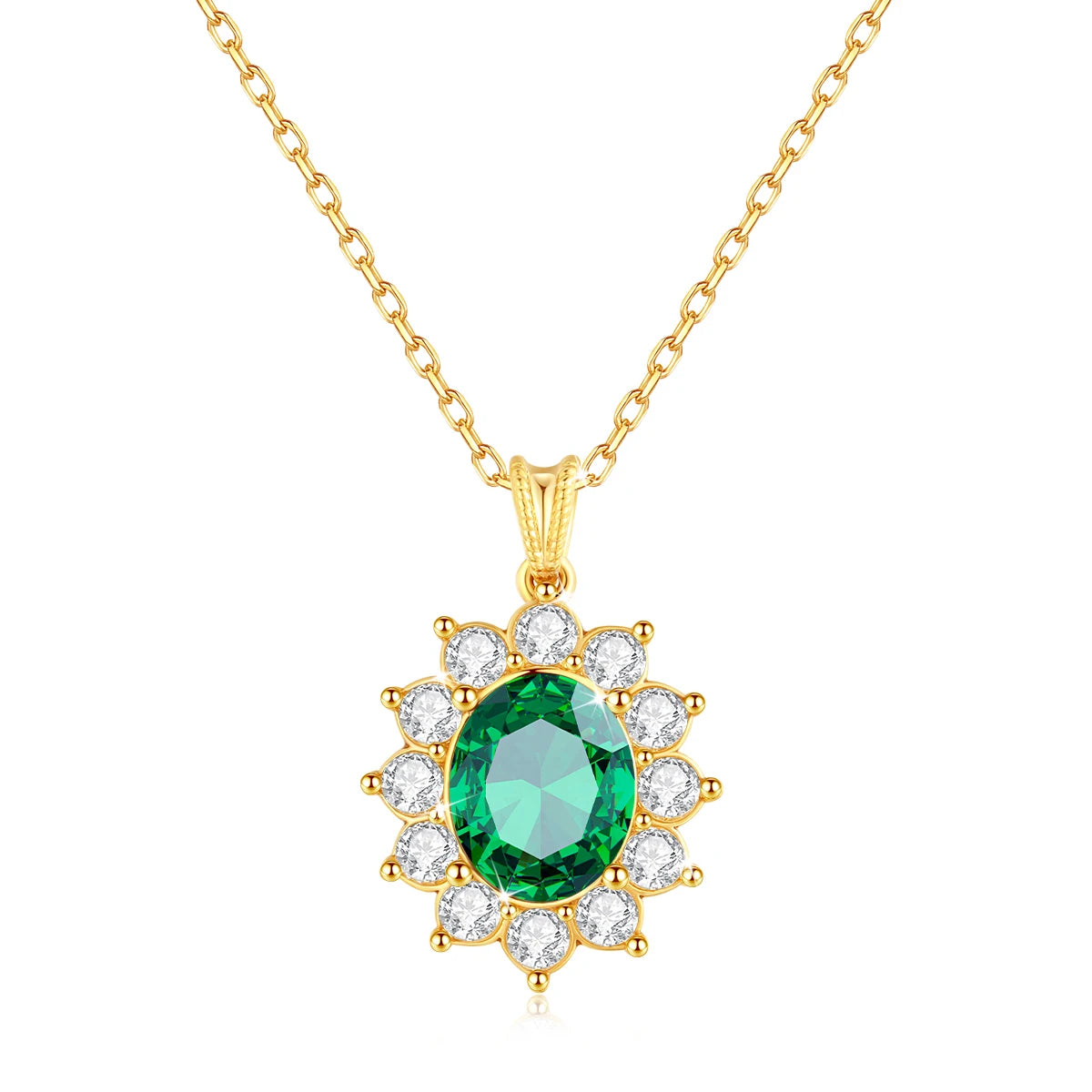Deva Gold Real 18k Emerald Gold Necklaces