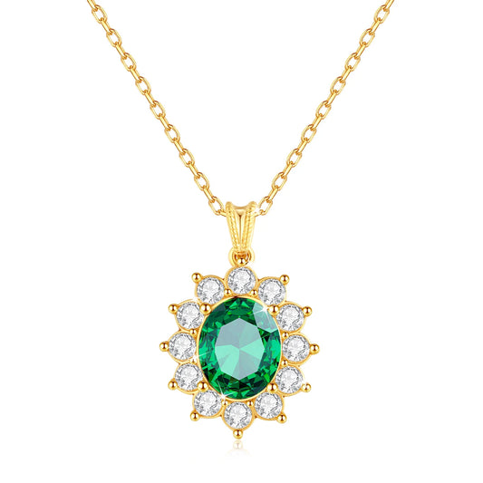 Deva Gold Real 18k Emerald Gold Necklaces