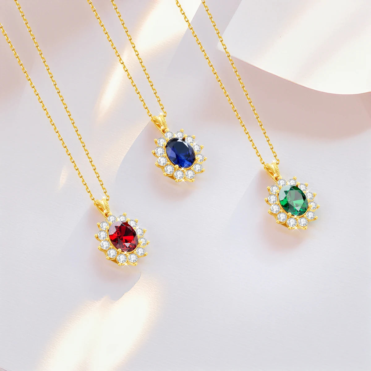 Deva Gold Real 18k Emerald Gold Necklaces 3 Colors