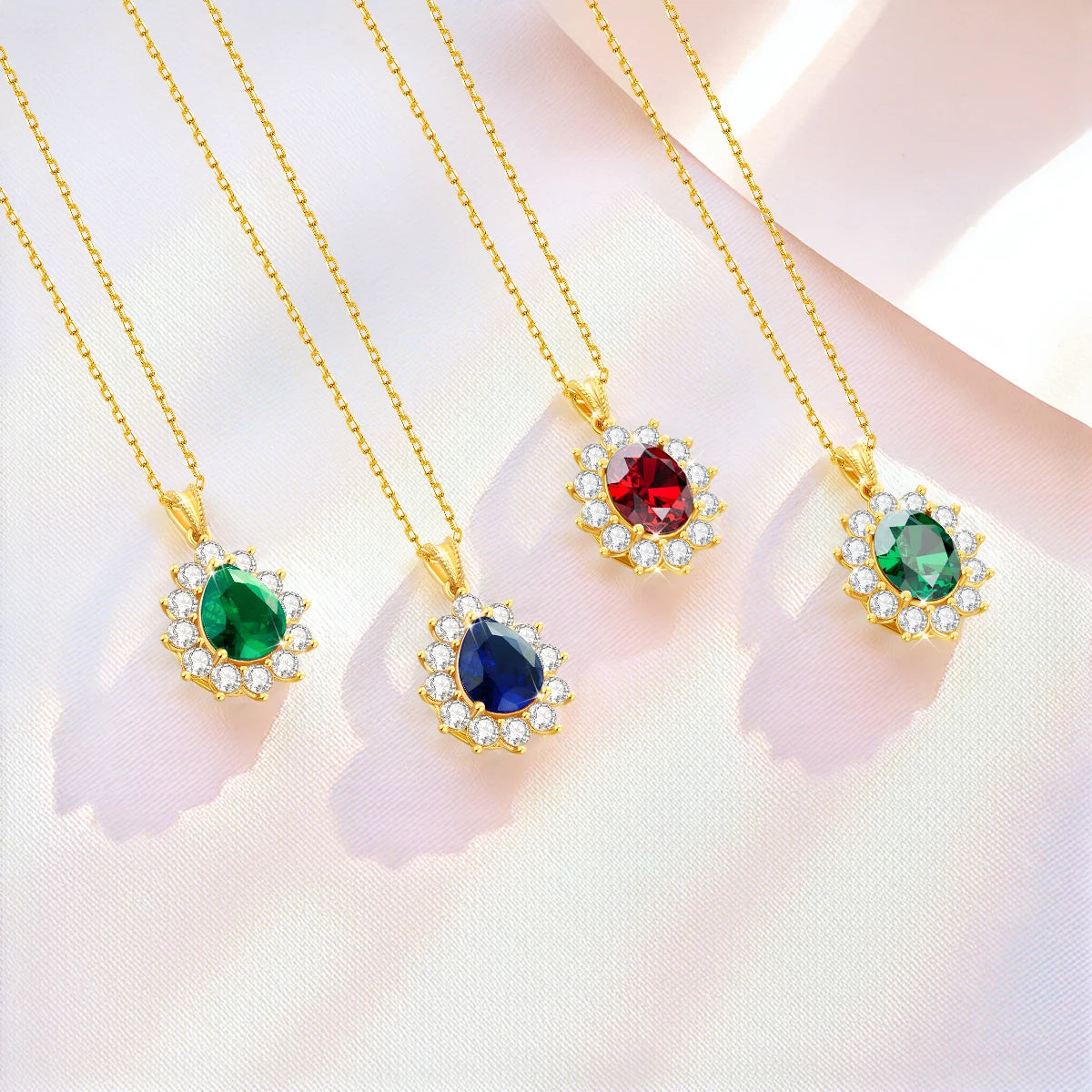 Deva Gold Real 18k Emerald Gold Necklaces All Colors