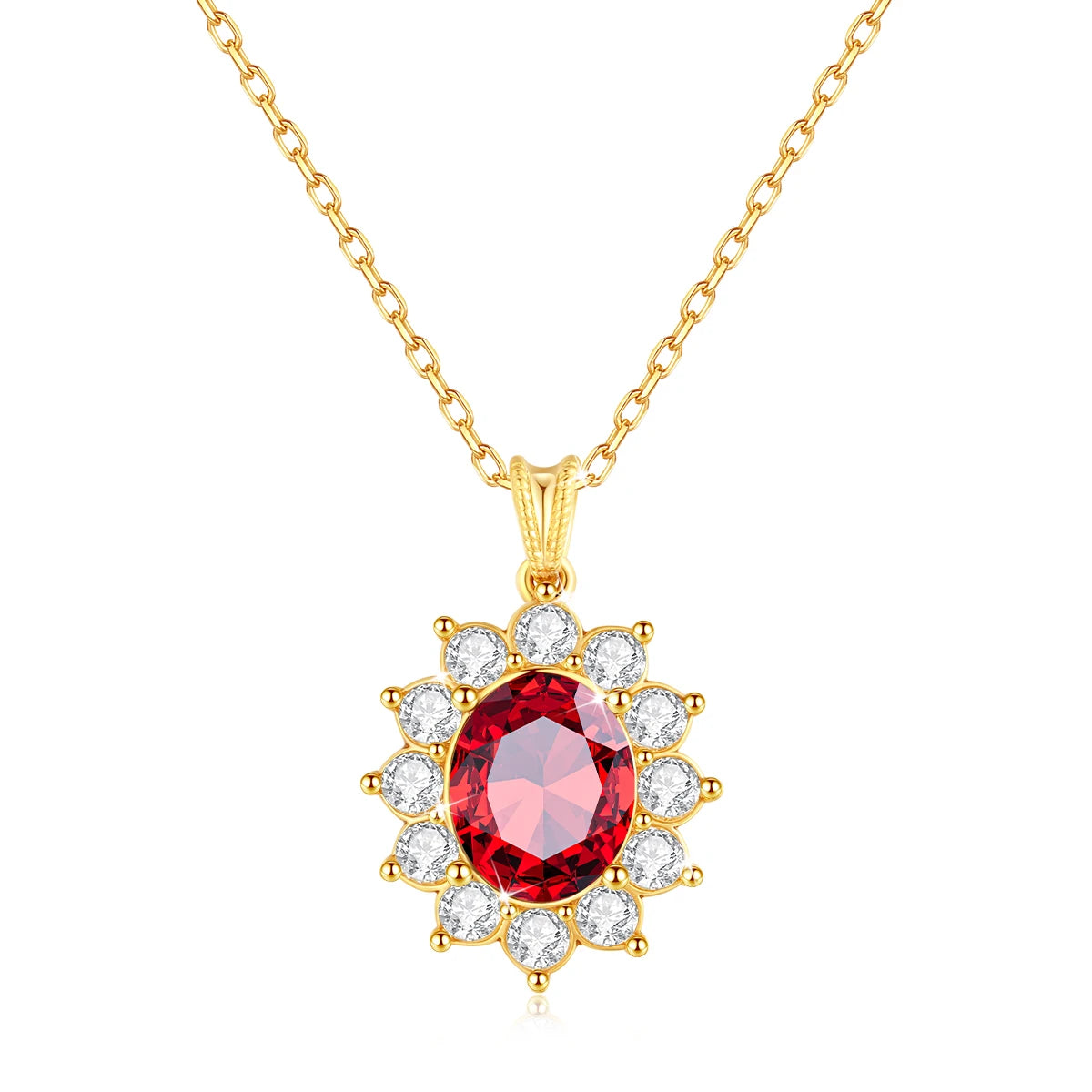 49429955248422Deva Gold Real 18k Emerald Gold Necklaces Red