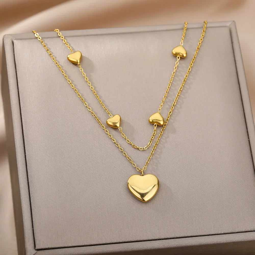 Deva Heart Fashion Stainless Steel Necklaces Heart New View