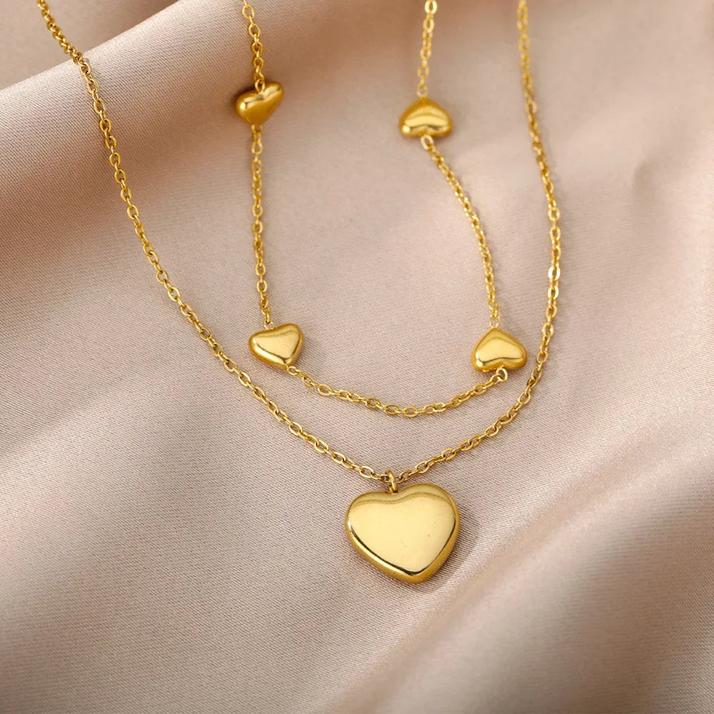 Deva Heart Fashion Stainless Steel Necklaces Heart Style