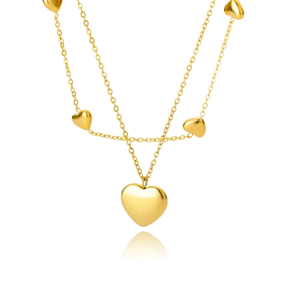 Deva Heart Fashion Stainless Steel Necklaces Heart Style2