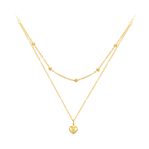 Deva Heart Pendant 100% 925 Sterling Silver Necklaces Gold Front