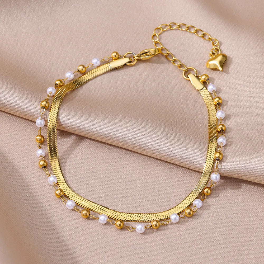 49310410277158Deva Pearl Chain Ankle Anklet | Silver Anklets 