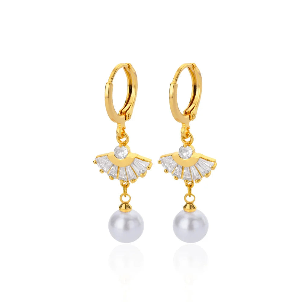Deva Pearl Stainless Steel Hoop Earrings