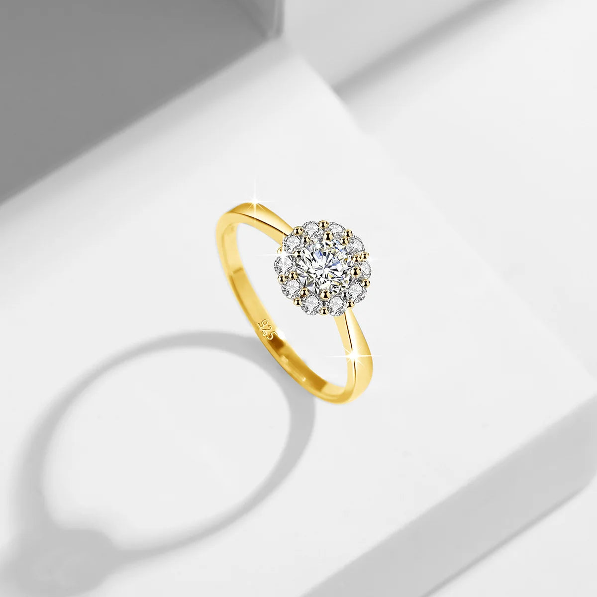 Deva Real 925 Sterling Moissanite Diamond Silver Rings front View