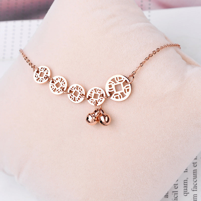 Deva Rose Gold Bells Stainless Steel Ankle Anklet | Anklets For Women