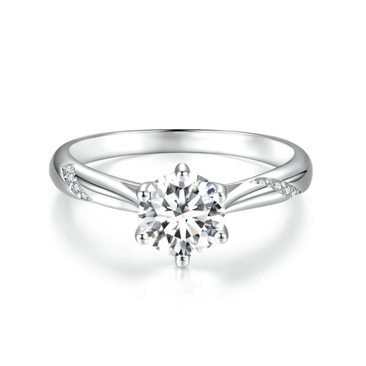 Deva Round Moissanite 925 Sterling Silver Rings