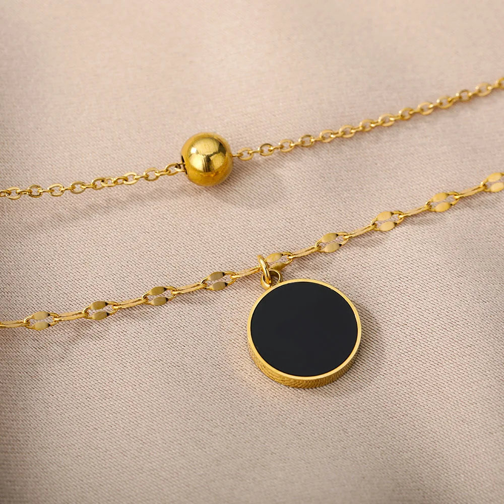 Deva Sleep Tracker Stainless Steel Fashion Necklace Close View