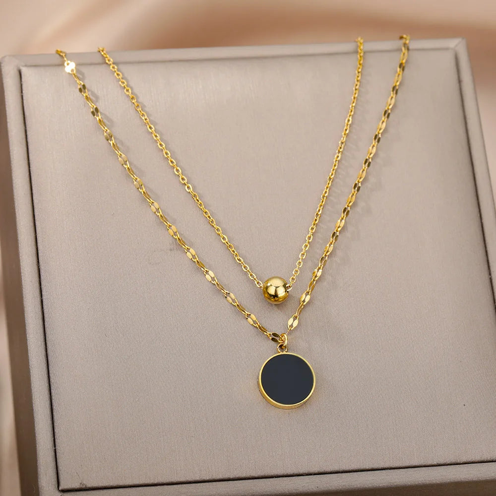 Deva Sleep Tracker Stainless Steel Fashion Necklace Side View