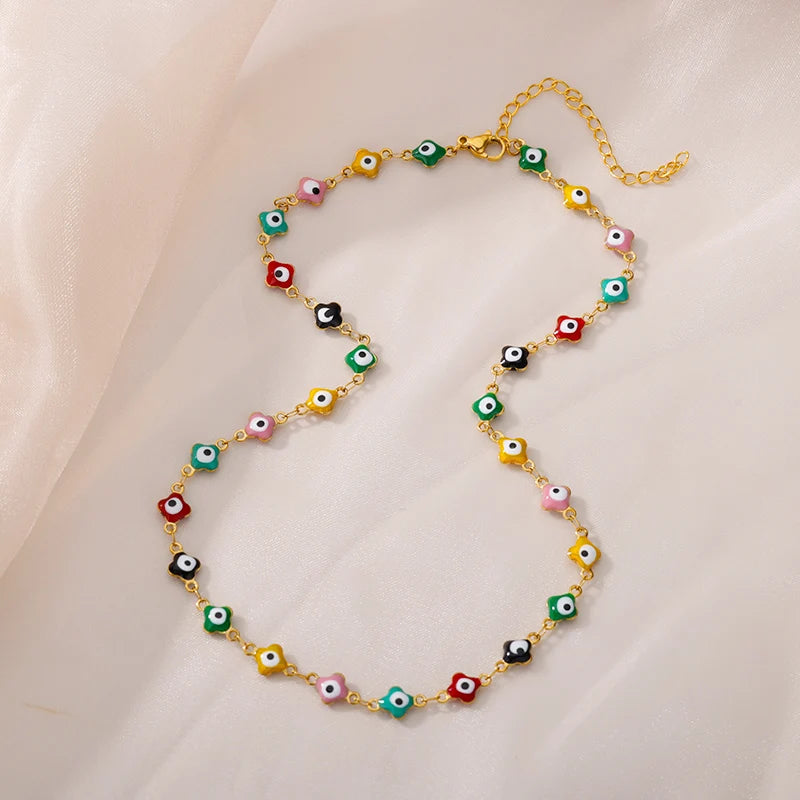 Deva Stainless Steel Evil Eye Fashion Necklaces Color View