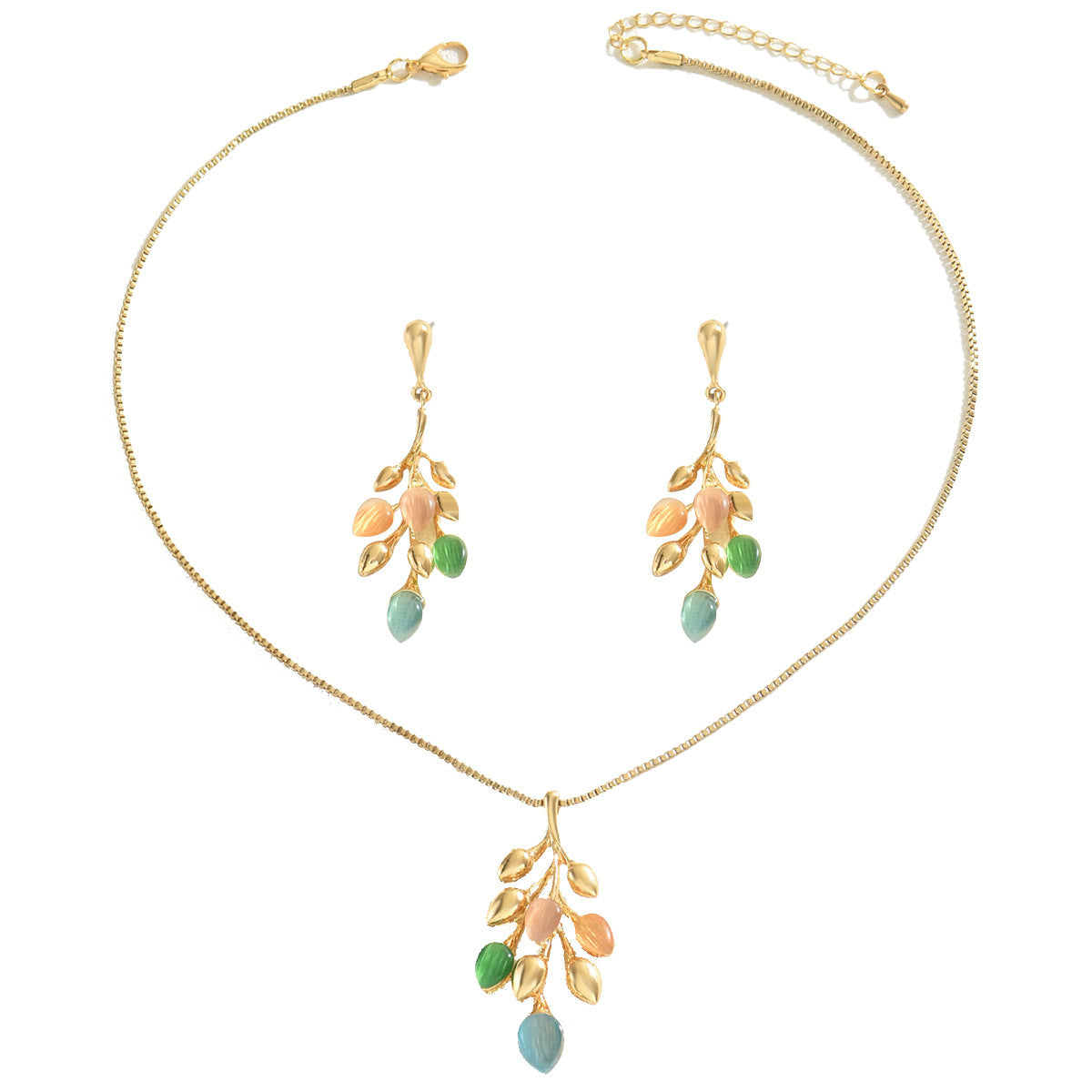 Deva Suit Wheat Copper Necklace and Earrings Jewelry Set