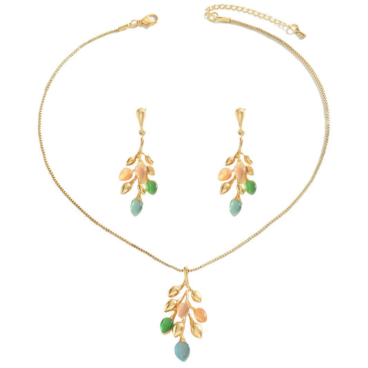 Deva Suit Wheat Copper Necklace and Earrings Jewelry Set
