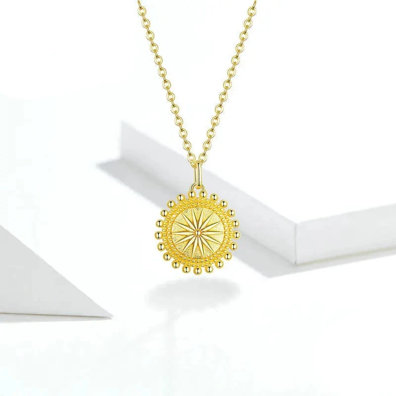 Deva Sun Coin Pendant 100% 925 Sterling Silver  Necklaces | Silver Necklaces