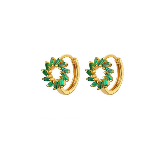 Deva Sunflower Stainless Steel Hoop Earrings