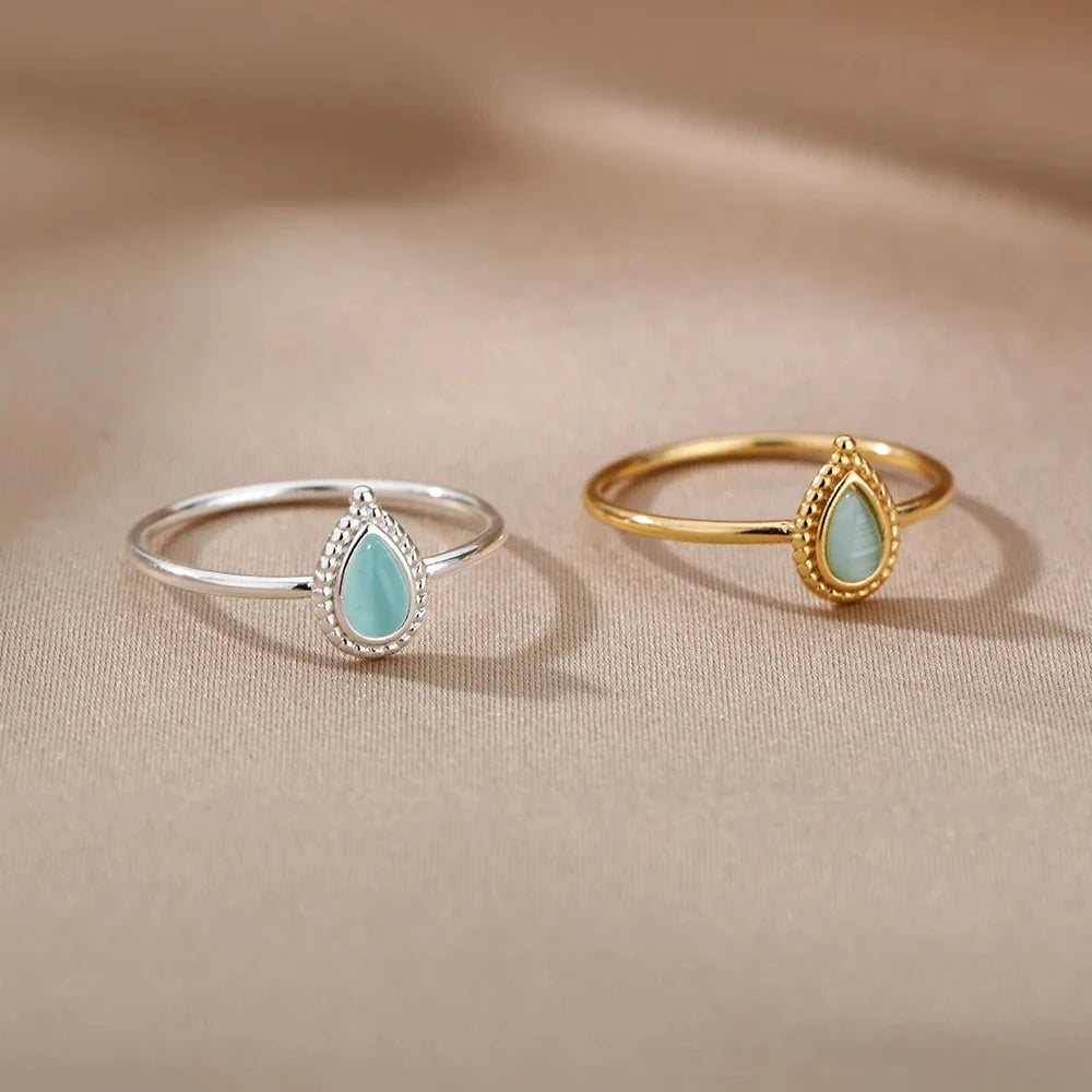 Deva TRENDY Opals Rings Silver Rings Side