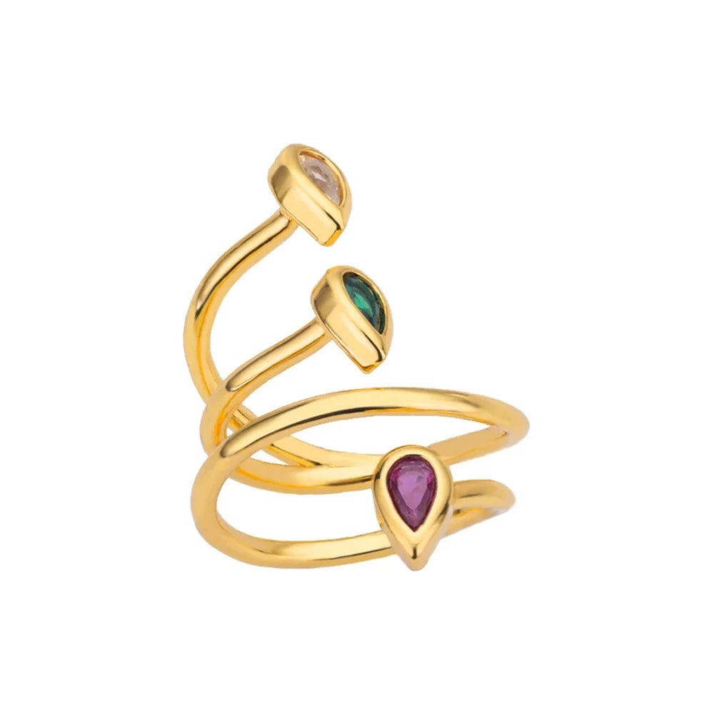 Deva Water Drop Stainless Steel Rings Side View 4