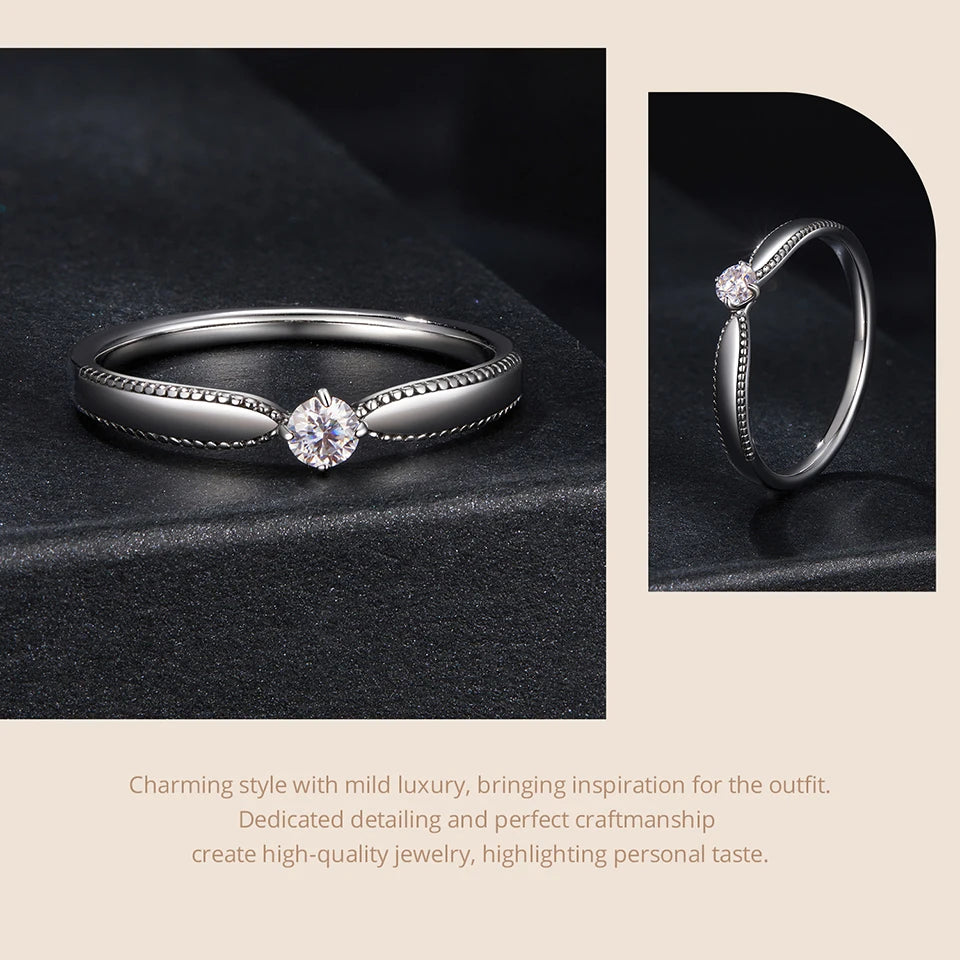 Deva 925 Sterling Silver Exquisite Moissanite Ring