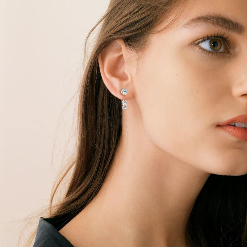 Deva Moissanite Diamond Ear Jacket Earrings Unique Fine Jewelry