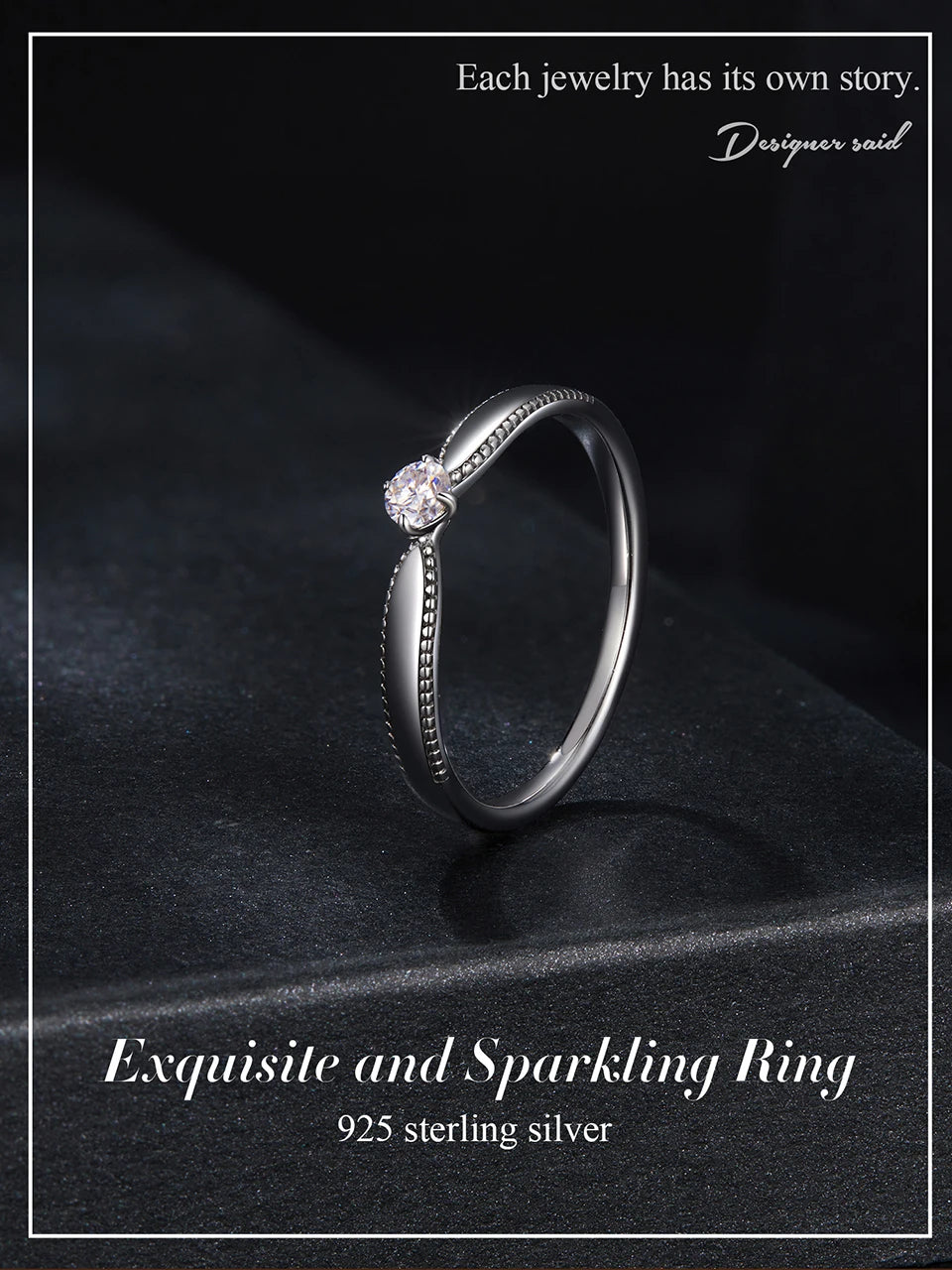 Deva 925 Sterling Silver Exquisite Moissanite Ring
