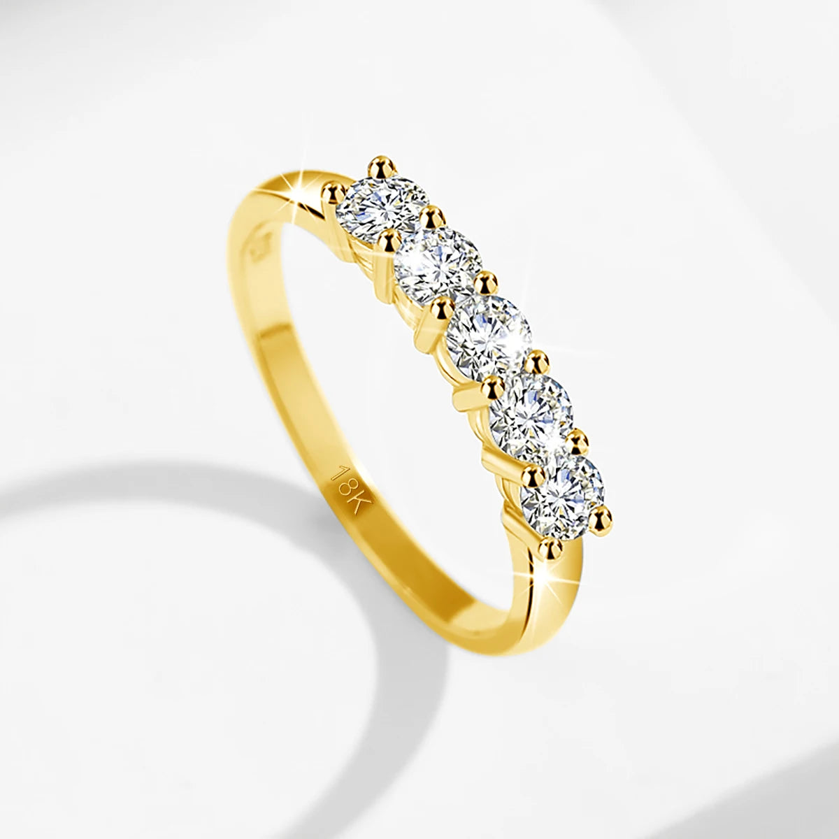 Deva Original Solid 18K Moissanite Gold Ring
