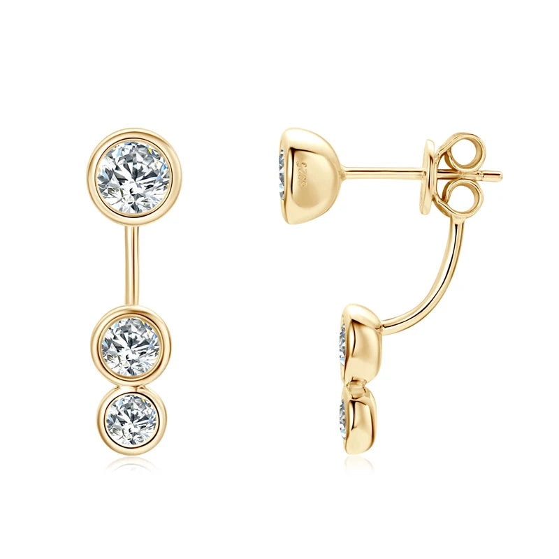 Deva Moissanite Diamond Ear Jacket Earrings Unique Fine Jewelry