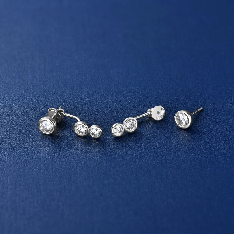 Deva Moissanite Diamond Ear Jacket Earrings Unique Fine Jewelry