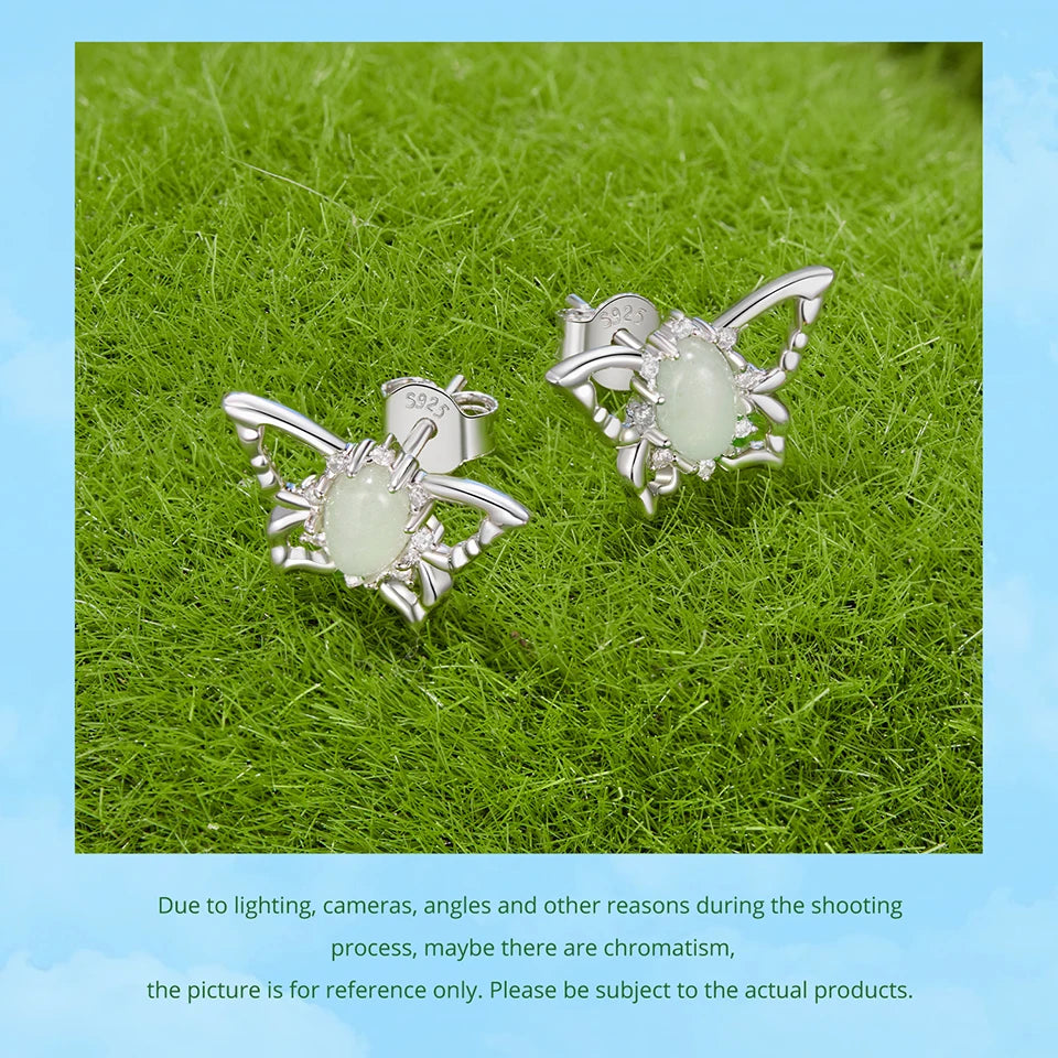 Deva Gold Plated Butterfly Earrings, 925 Sterling Silver