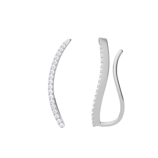 Deva Moissanite Leaf Climbing Earrings 100% silver 925 Pass Diamond Tester