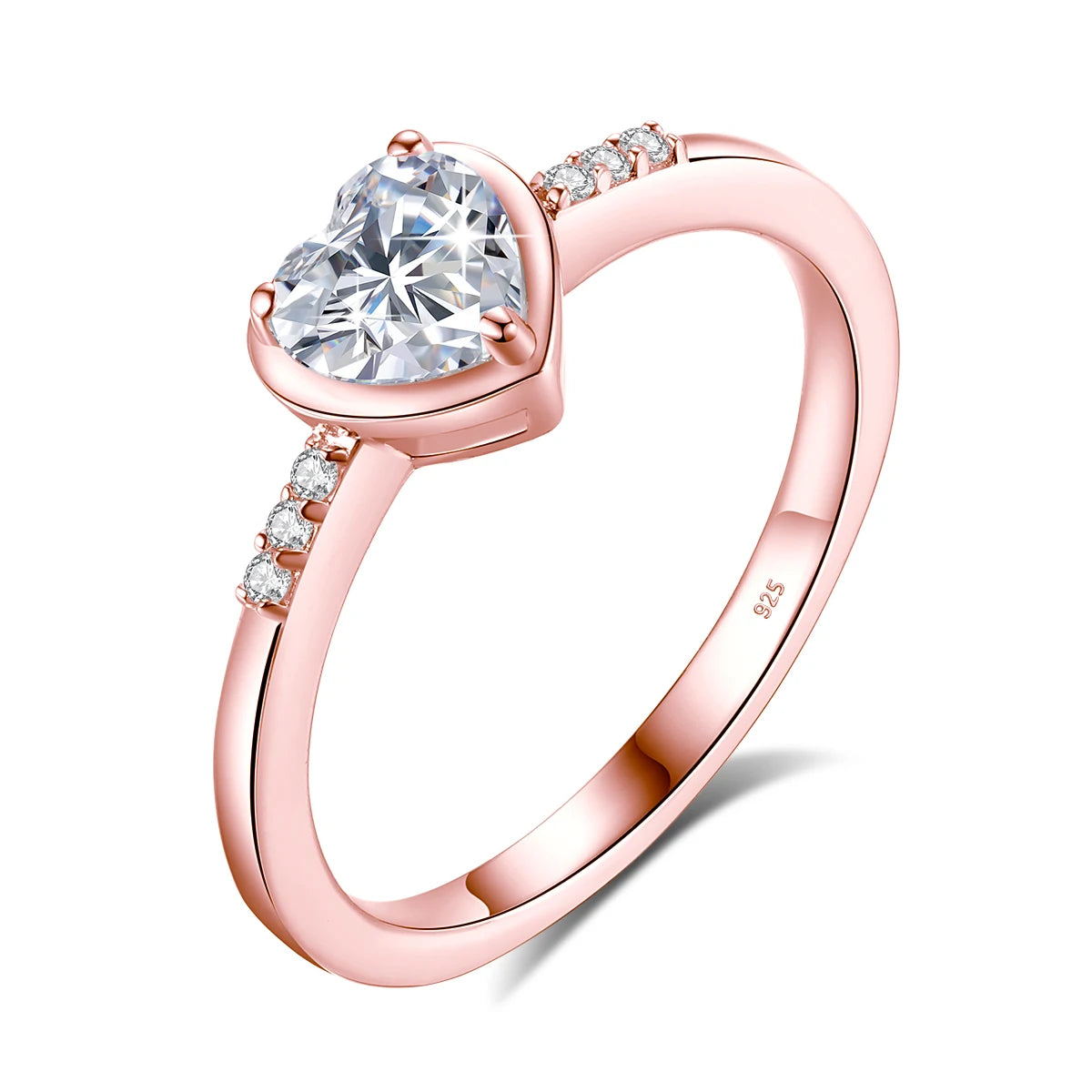 Deva Heart Shaped Moissanite Solid 925 Silver Ring