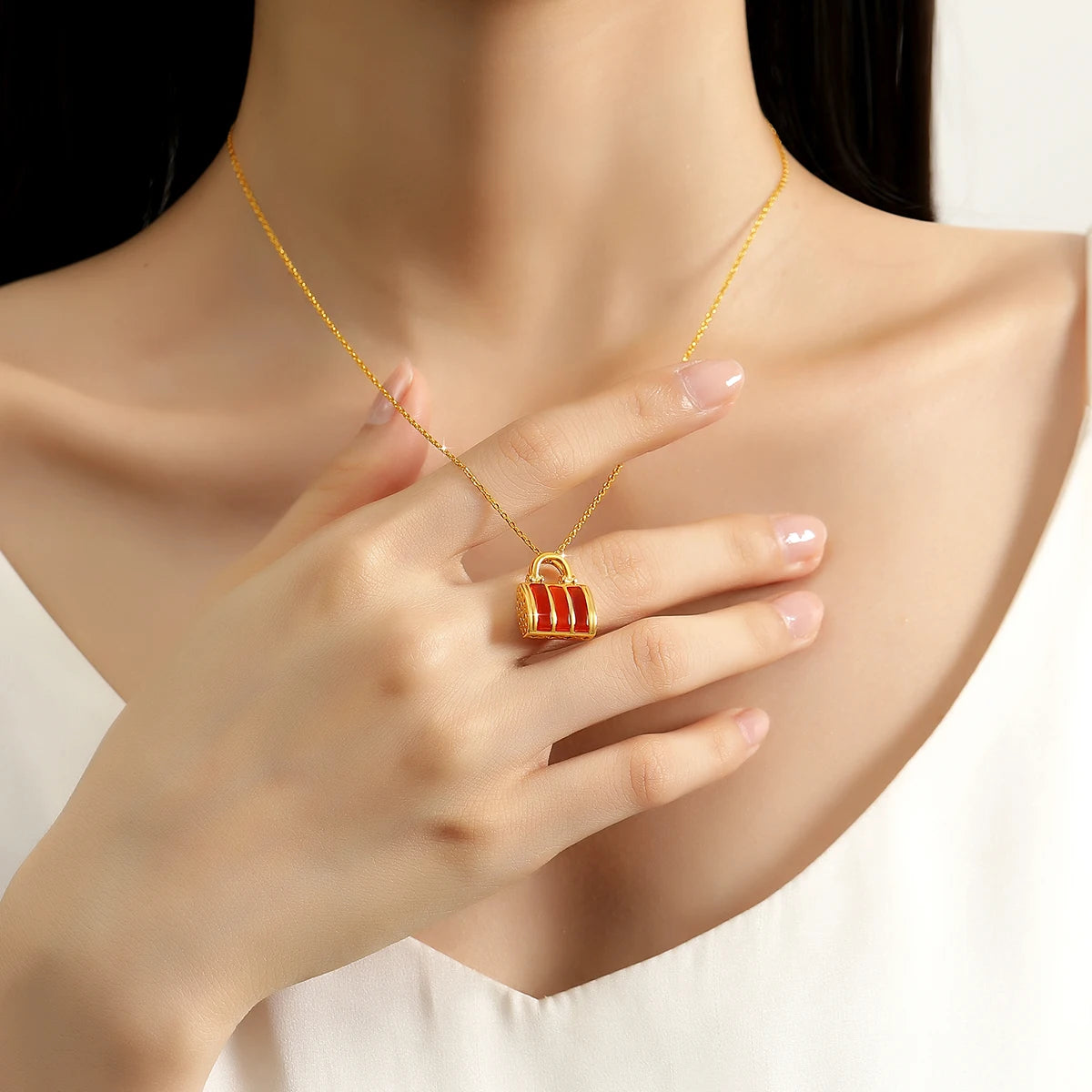 Deva Pure 18K Gold Lock Necklace