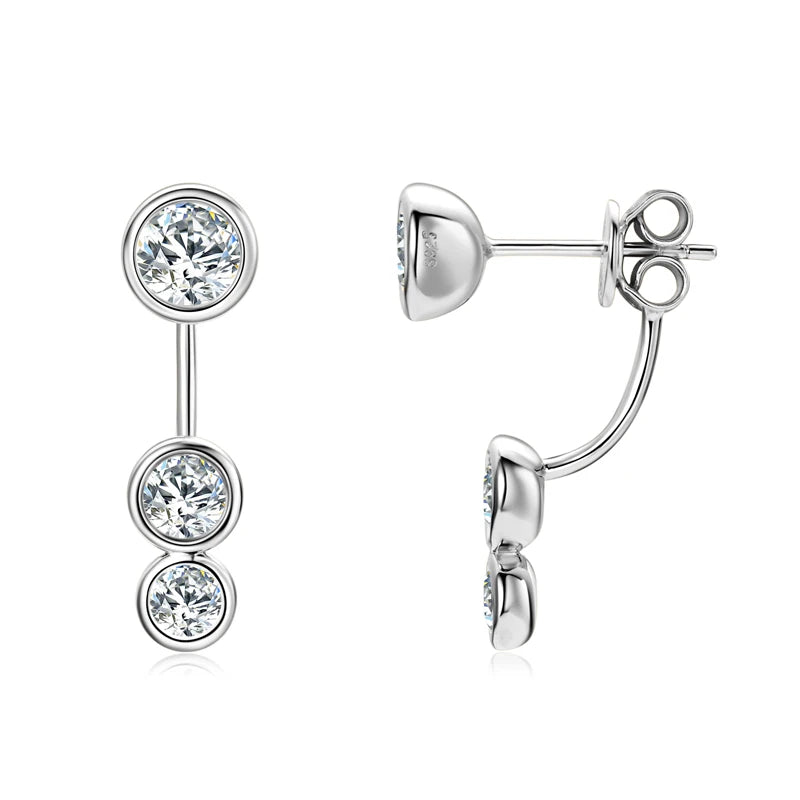 Deva Moissanite Diamond Ear Jacket Earrings Unique Fine Jewelry