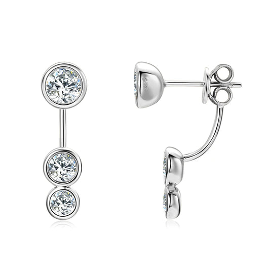 Deva Moissanite Diamond Ear Jacket Earrings Unique Fine Jewelry