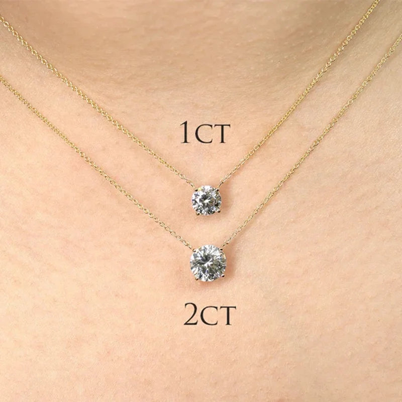 Deva 1CT 2CT 3CT Moissanite Pendant Necklace