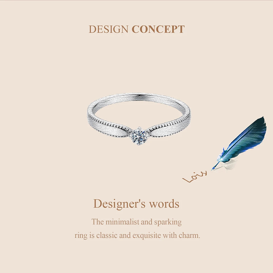 Deva 925 Sterling Silver Exquisite Moissanite Ring