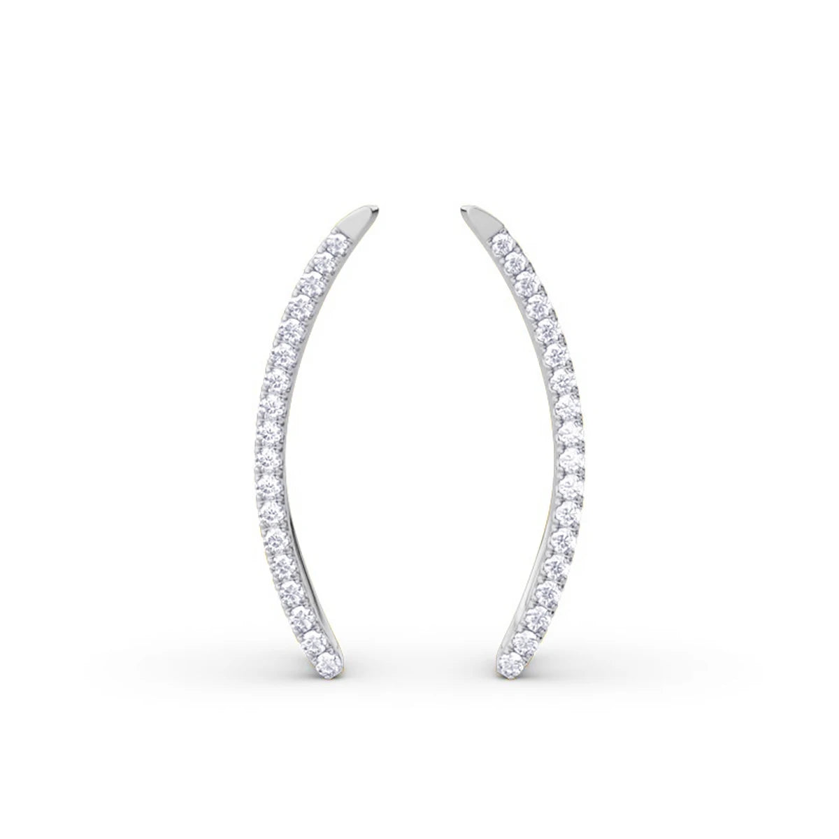 Deva Moissanite Leaf Climbing Earrings 100% silver 925 Pass Diamond Tester