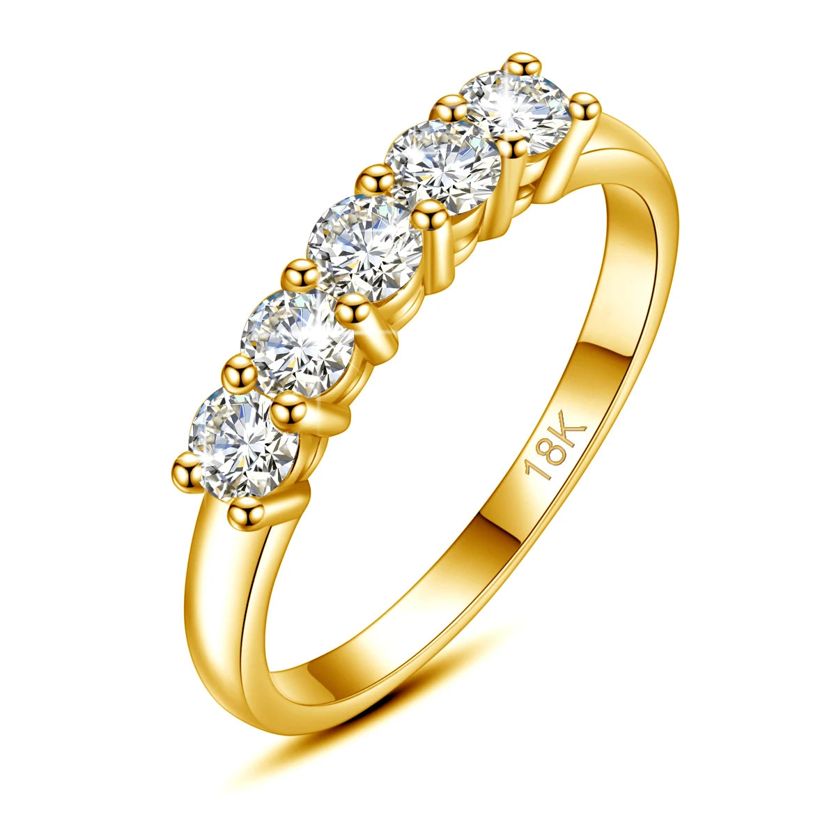 Deva Original Solid 18K Moissanite Gold Ring