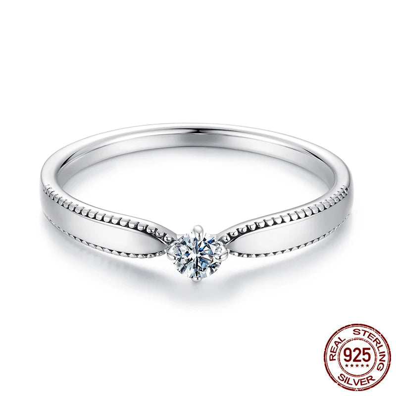 Deva 925 Sterling Silver Exquisite Moissanite Ring