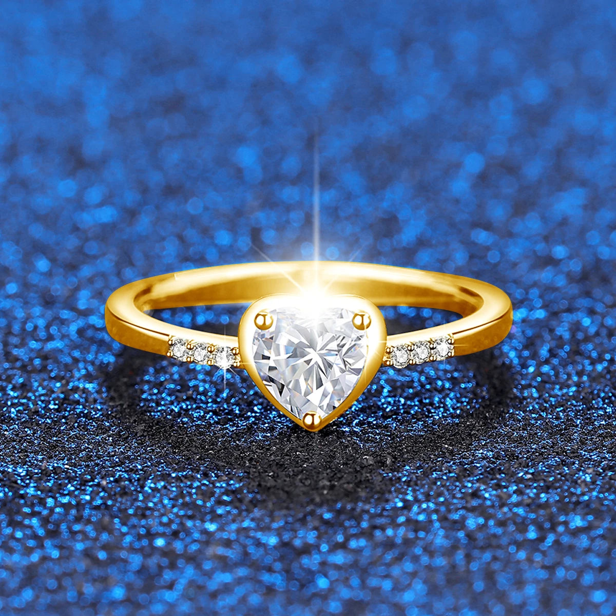 Deva Heart Shaped Moissanite Solid 925 Silver Ring