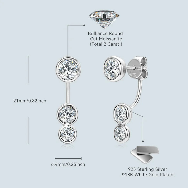 Deva Moissanite Diamond Ear Jacket Earrings Unique Fine Jewelry