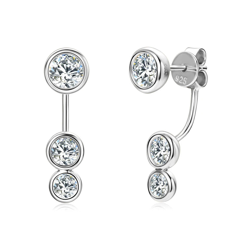 Deva Moissanite Diamond Ear Jacket Earrings Unique Fine Jewelry