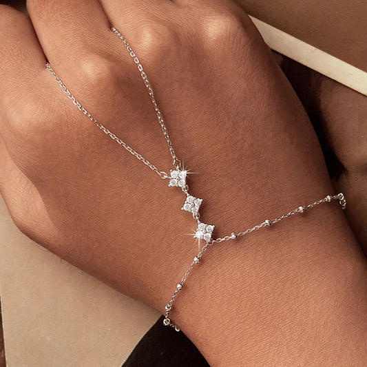 Deva 925 Sterling Silver Hand Chains Bracelet