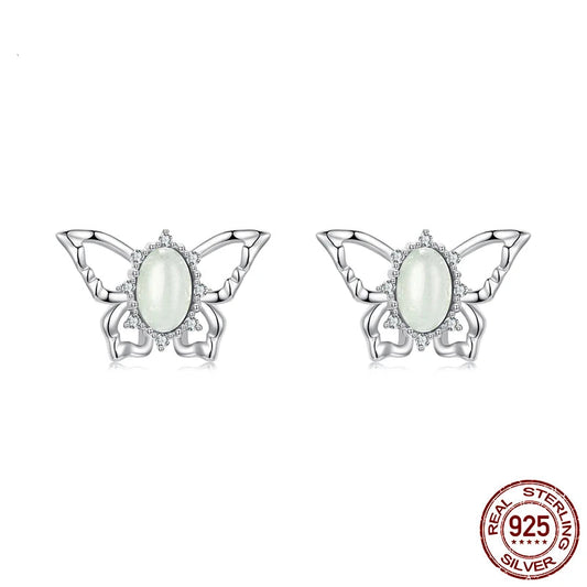 Deva Gold Plated Butterfly Earrings, 925 Sterling Silver