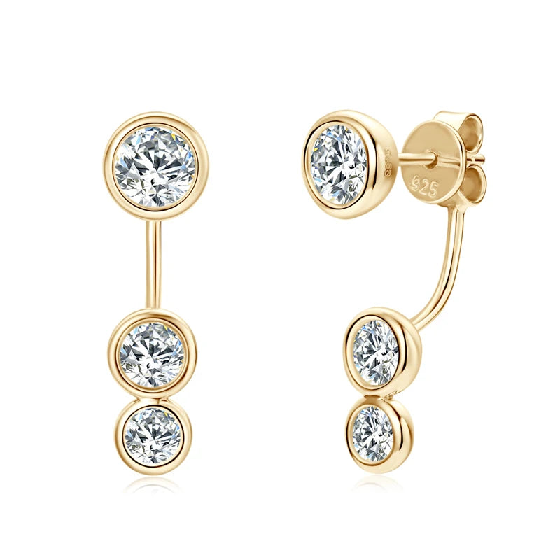 Deva Moissanite Diamond Ear Jacket Earrings Unique Fine Jewelry
