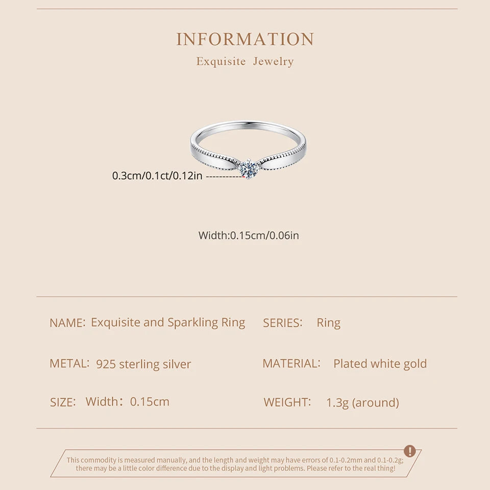 Deva 925 Sterling Silver Exquisite Moissanite Ring
